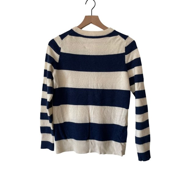 No Tag Blue Striped Cashmere Crew Neck Sweater - Picture 2 of 3